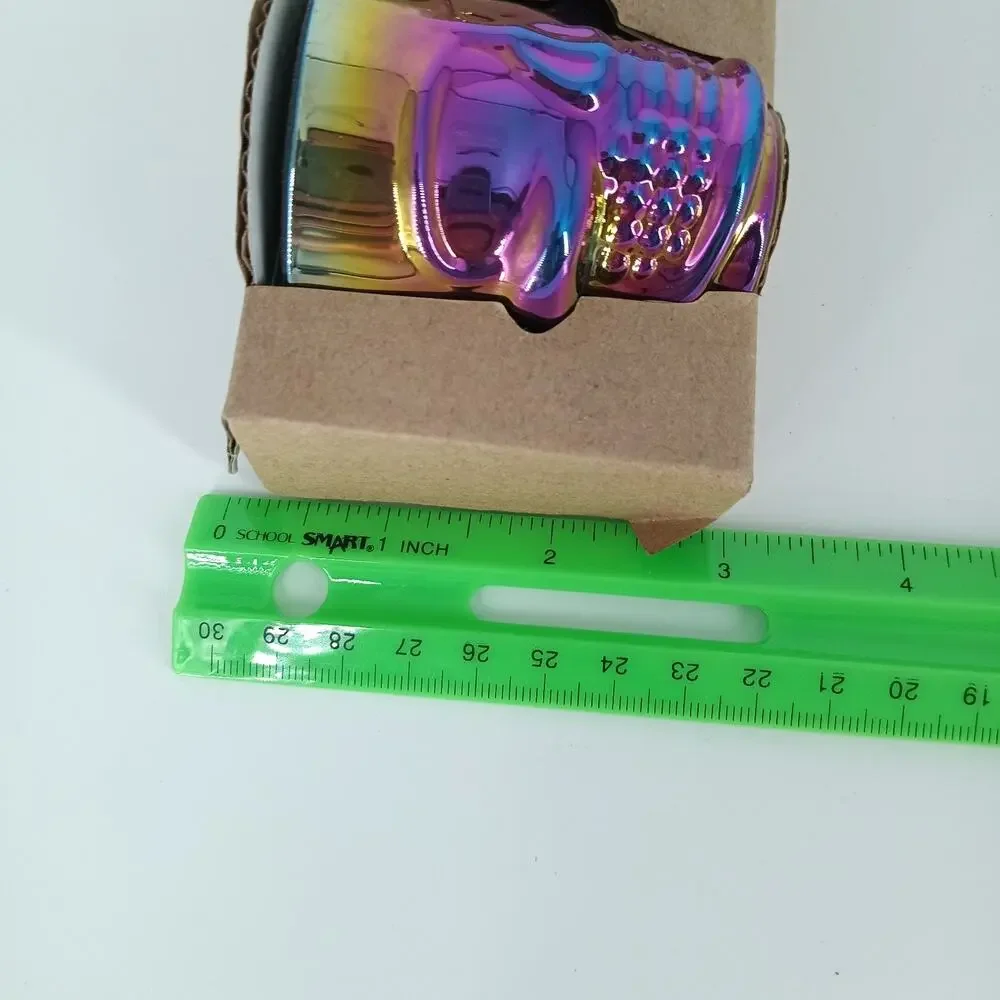 6X New Rainbow Fusion Skull Shot Glass 1.7 oz Halloween Iridescent Partyware